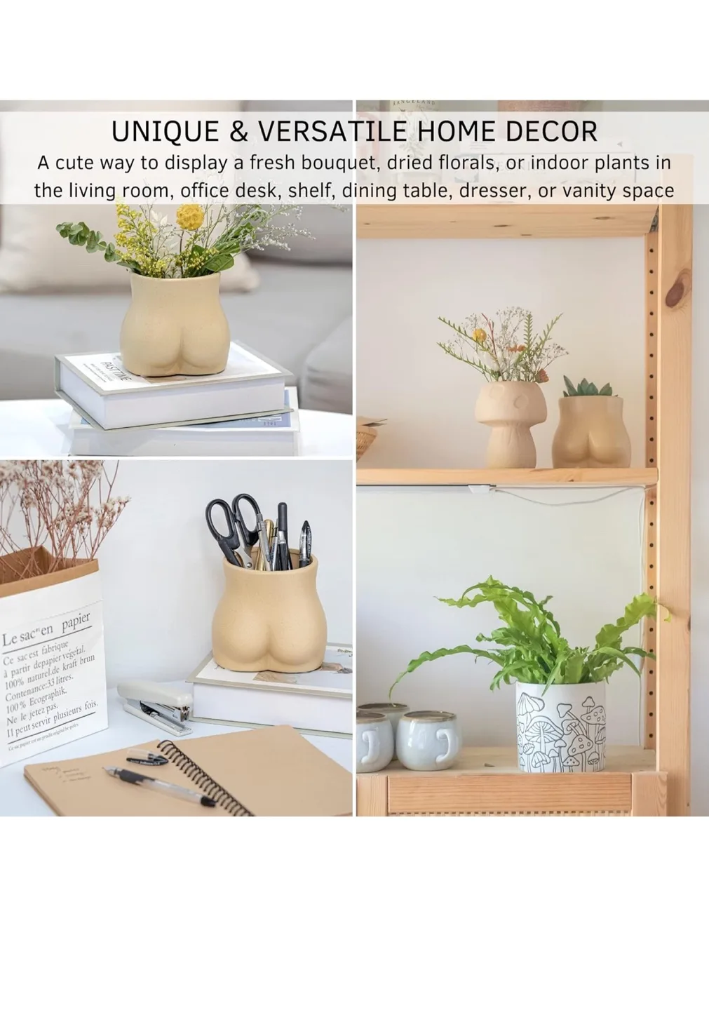 Butt Planter Body Vase - Sandy Nude Bottom image indicator(2)