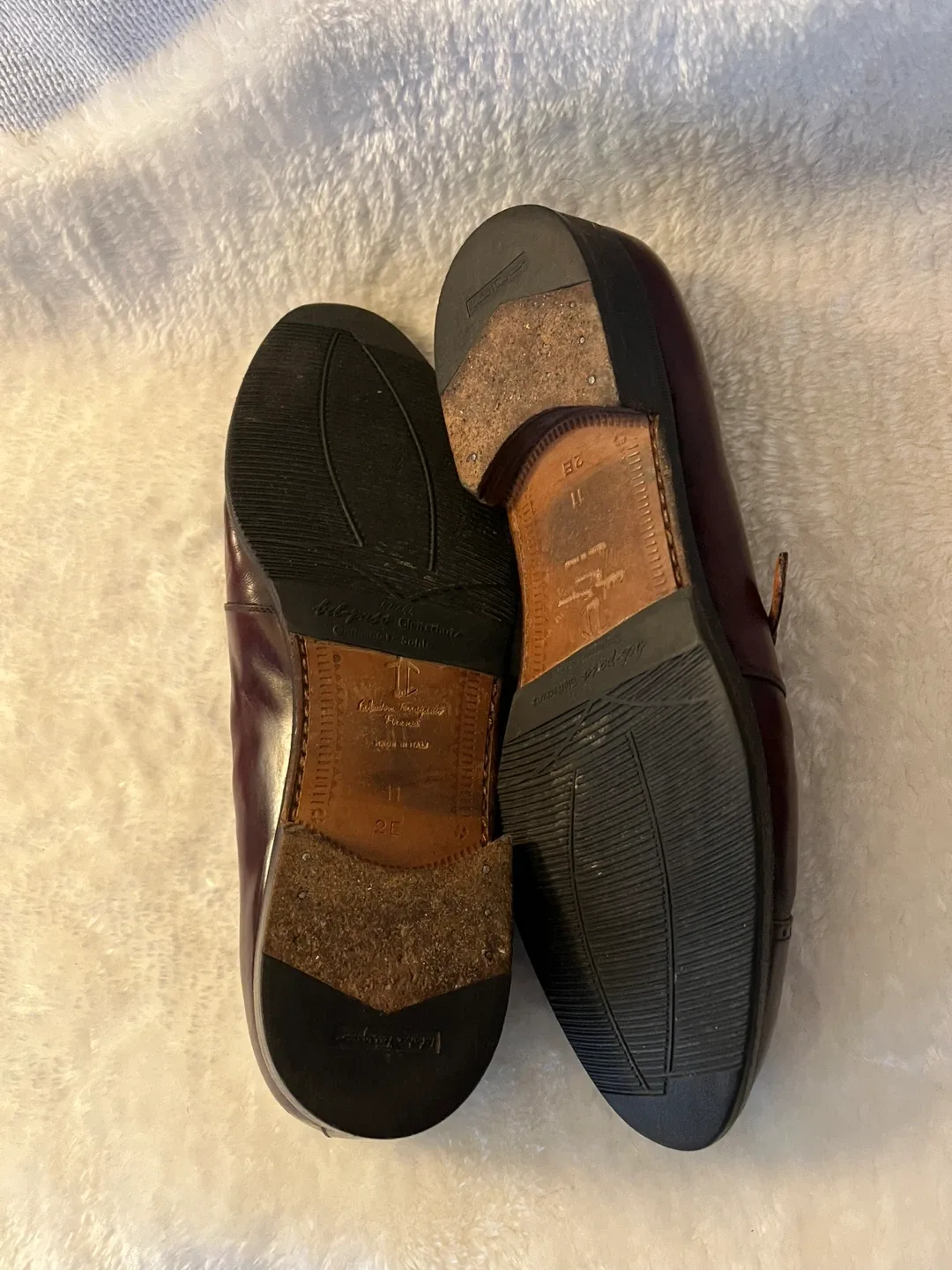 Salvatore Ferragamo Burgundy Strap Shoes - Size 11 image indicator(4)