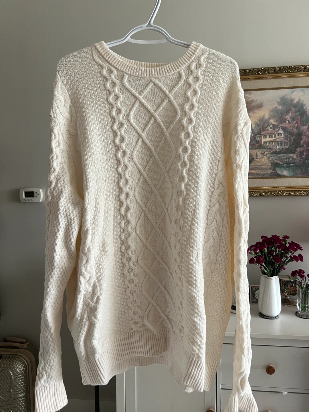Old Navy So Soft Cream Cable Knit Sweater Size XL