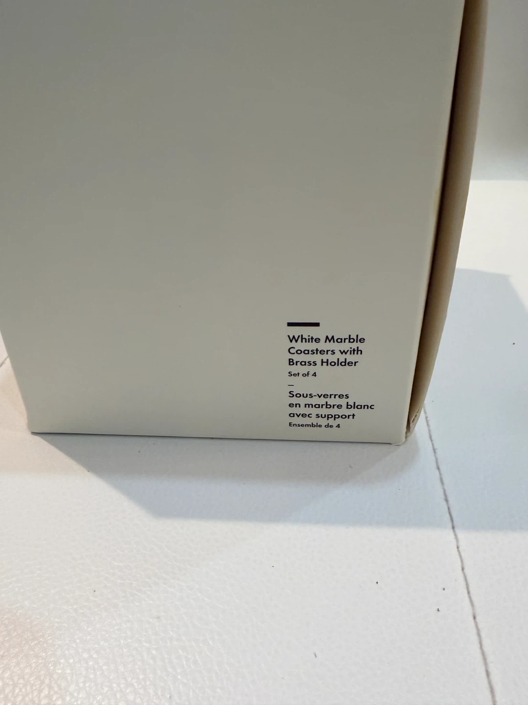 New-OUI White Marble Coasters with Brass Holder (2 boxes) - photo 4
