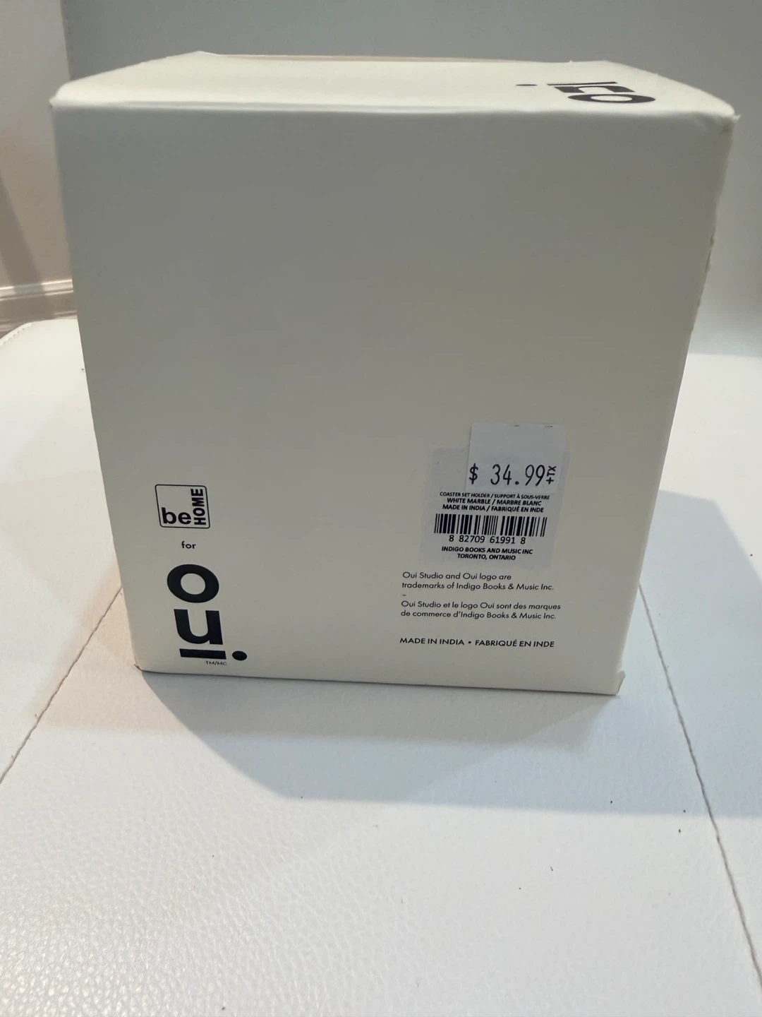 New-OUI White Marble Coasters with Brass Holder (2 boxes) - photo 3