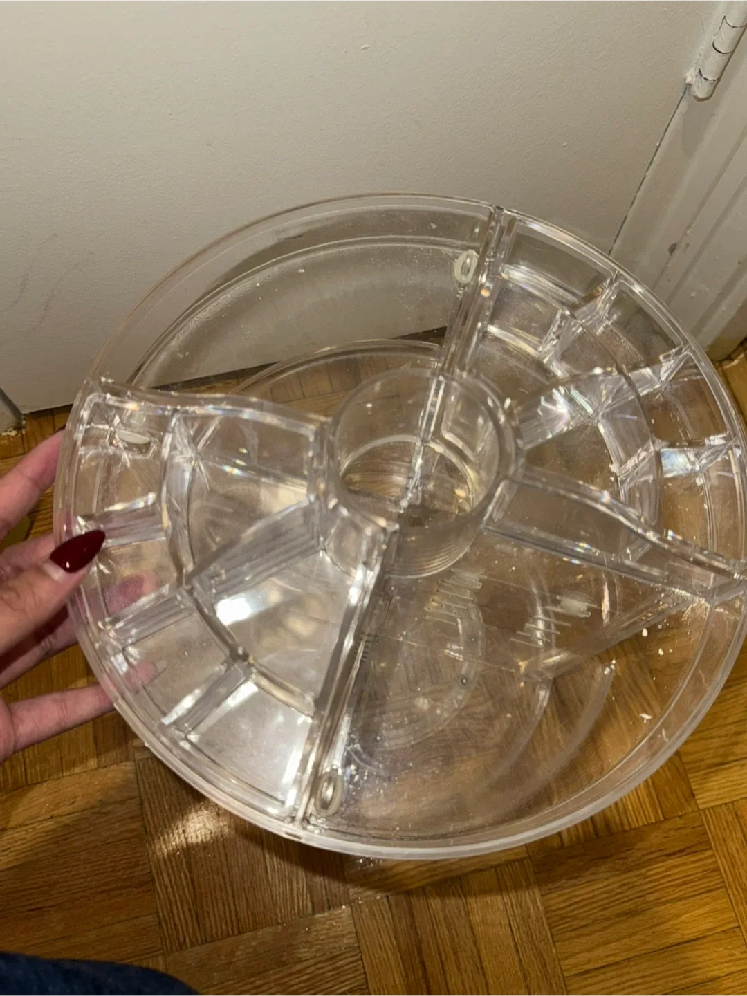 Clear Acrylic 360 Rotating Makeup Organizer image indicator(3)