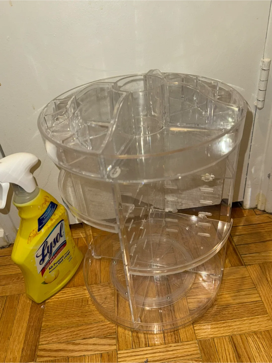 Clear Acrylic 360 Rotating Makeup Organizer image indicator(2)