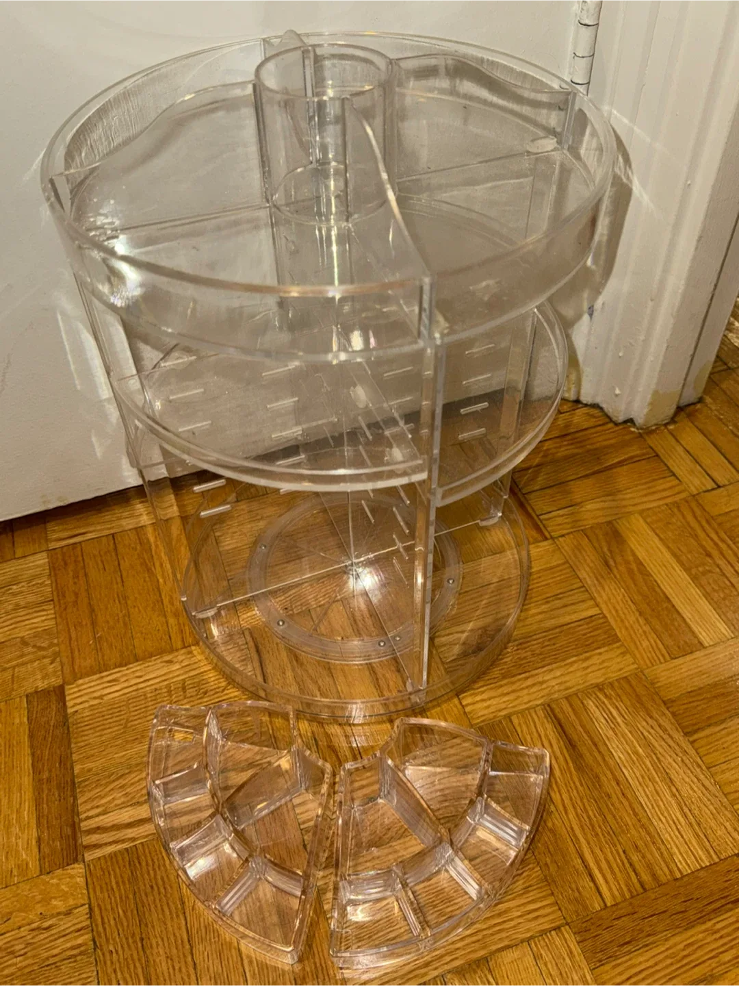 Clear Acrylic 360 Rotating Makeup Organizer image indicator(4)