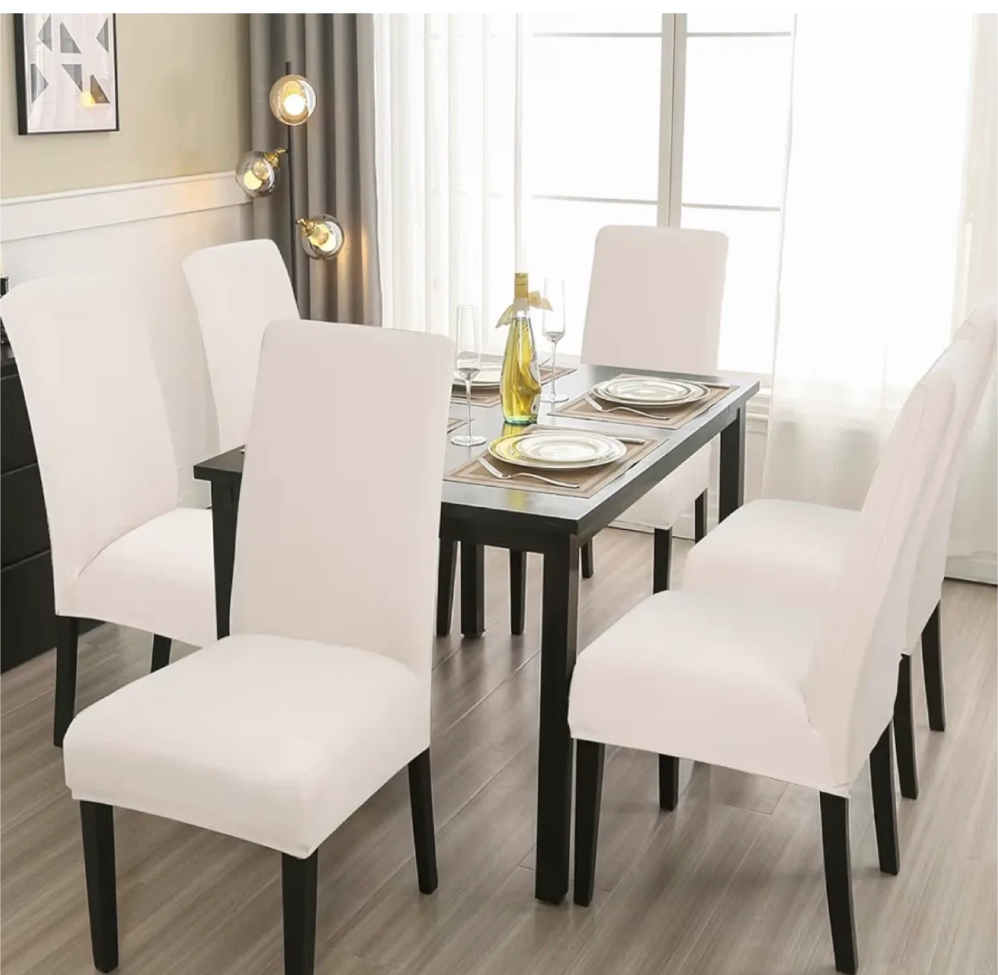 6 pcs. Stretchable Chair Covers - Beige