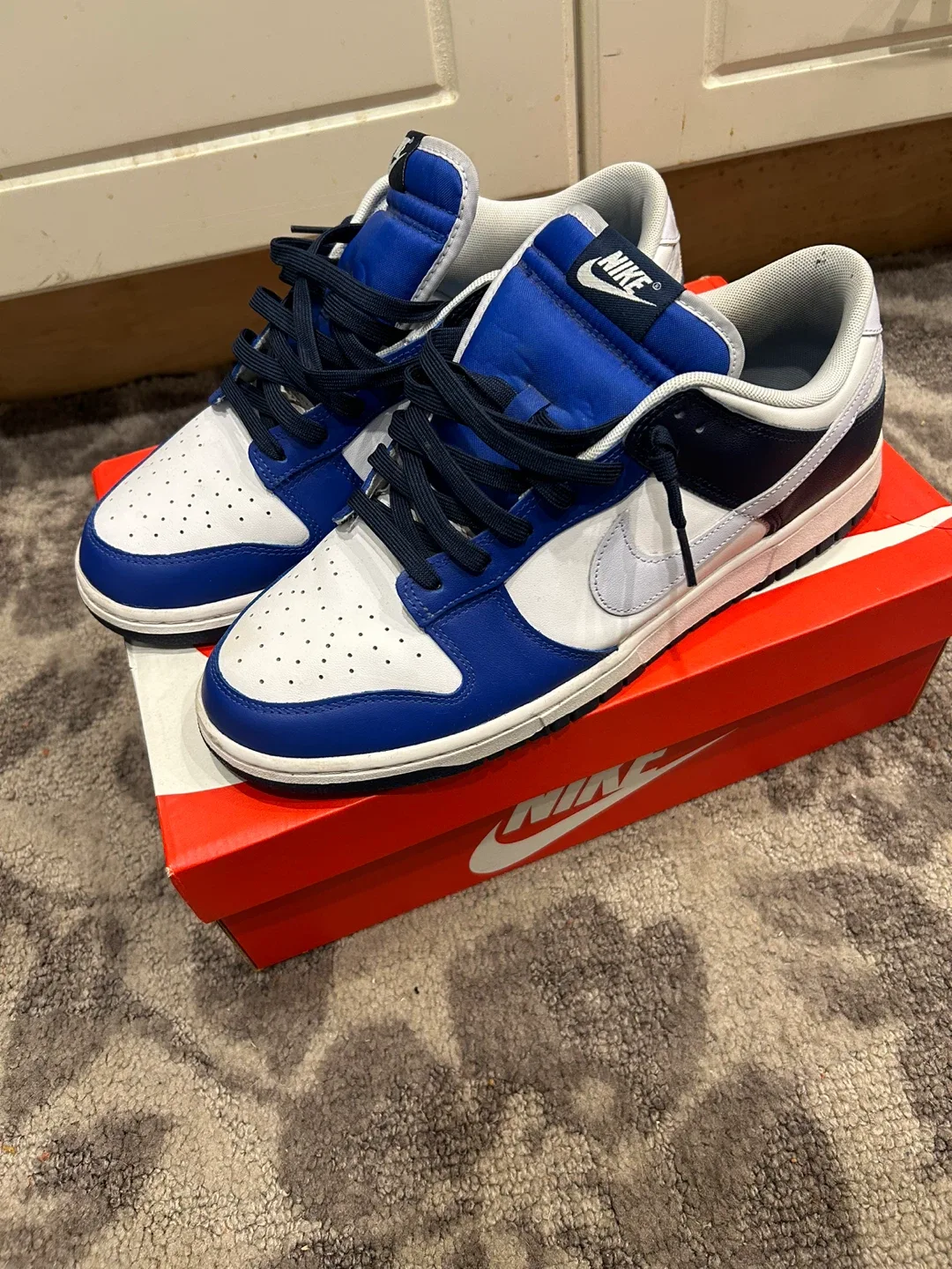 Nike Dunk Low Retro White/Royal Blue, with box