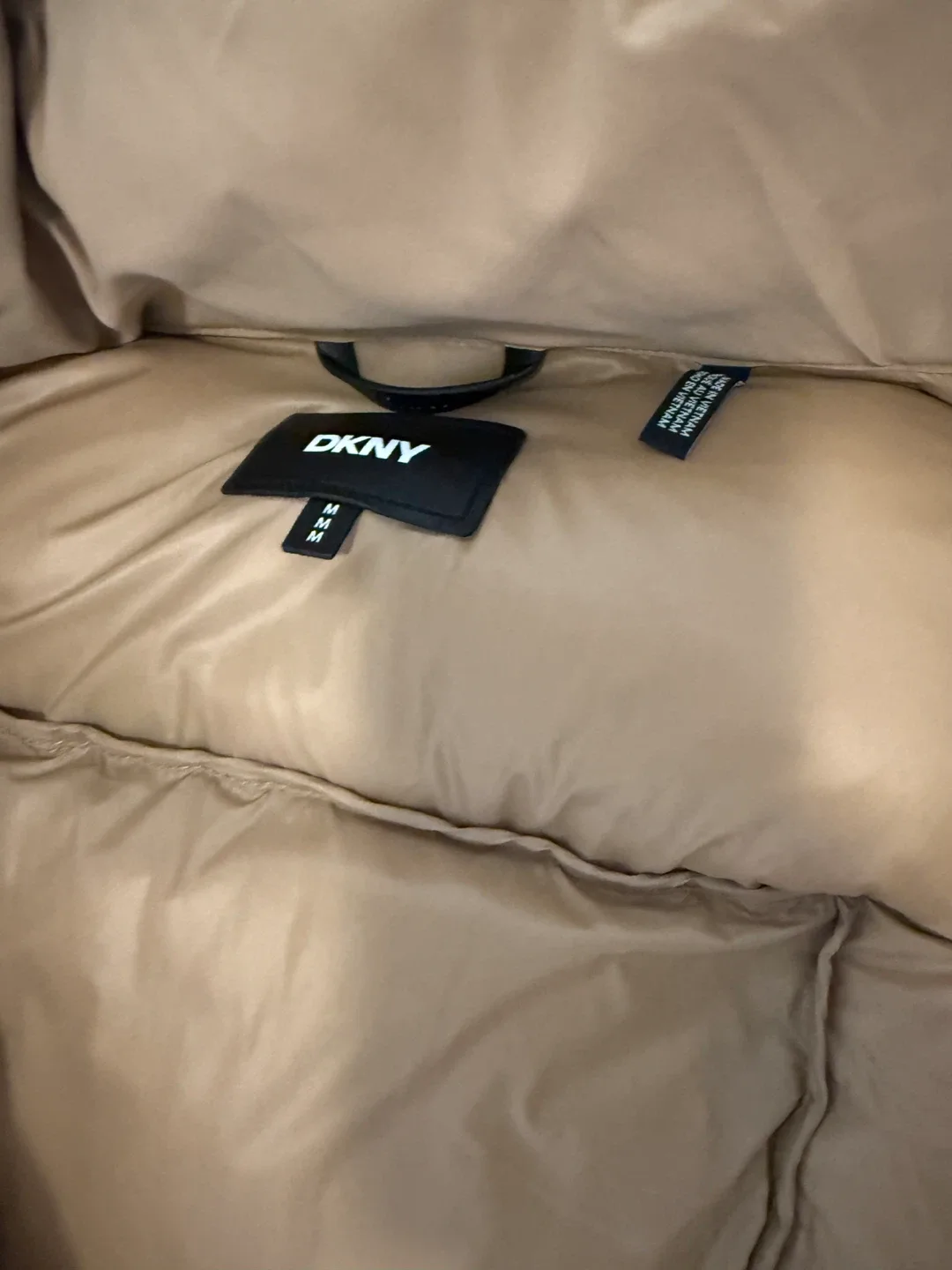 DKNY Beige Puffer Coat - Size M image indicator(4)