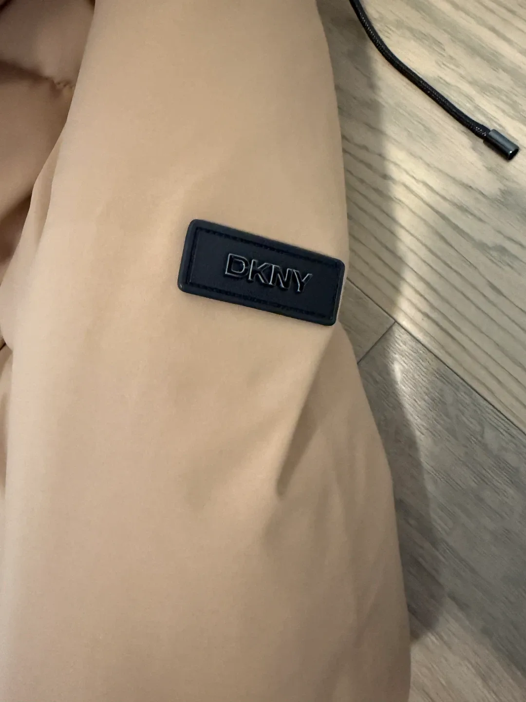 DKNY Beige Puffer Coat - Size M image indicator(3)