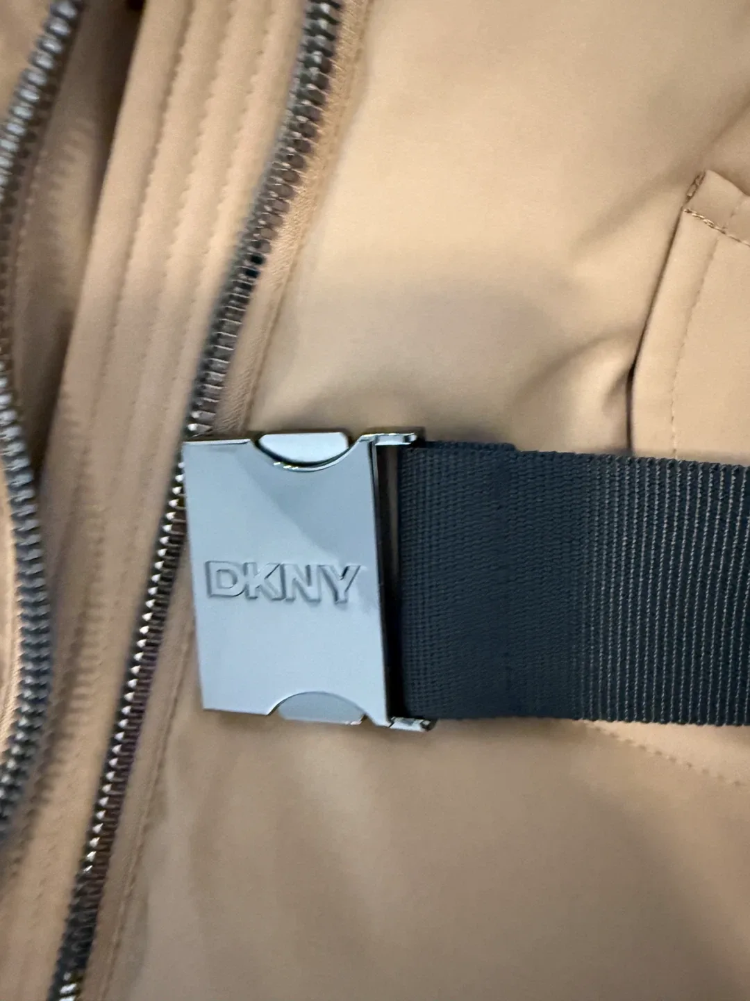 DKNY Beige Puffer Coat - Size M image indicator(2)