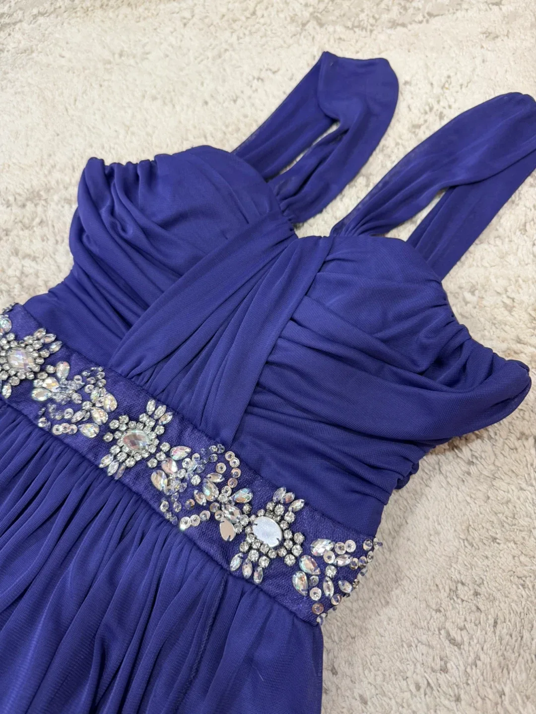B Darlin Purple Formal Dress with Embellished Waist image indicator(3)
