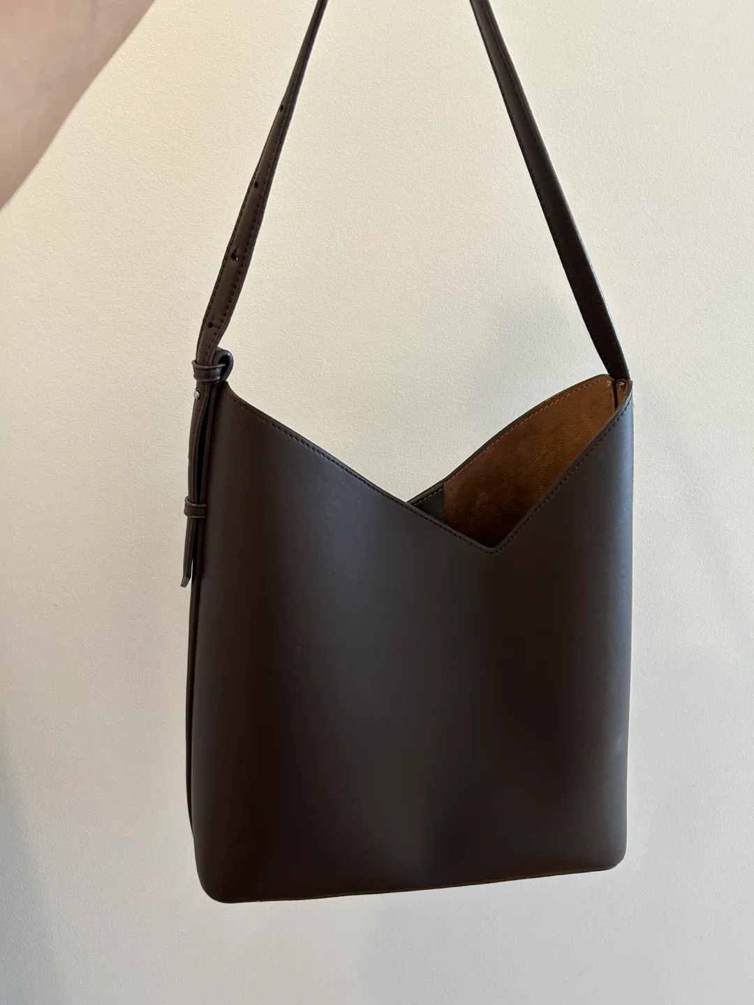 Zara Brown Leather Bucket Bag