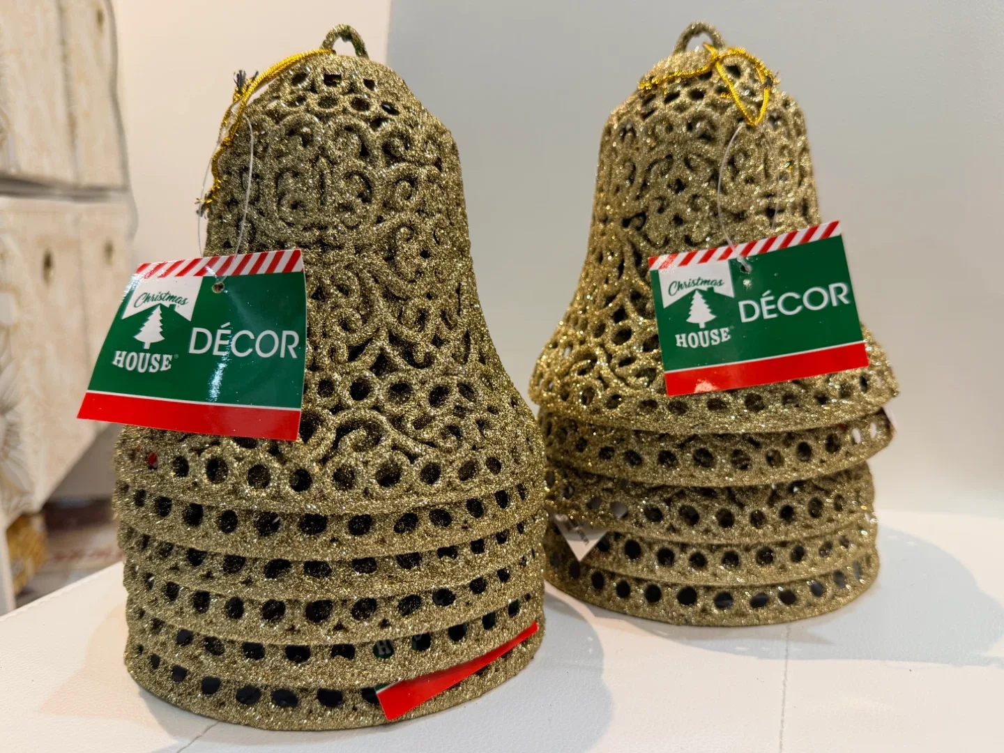 Christmas House Decor Bells - Gold (set of 10)