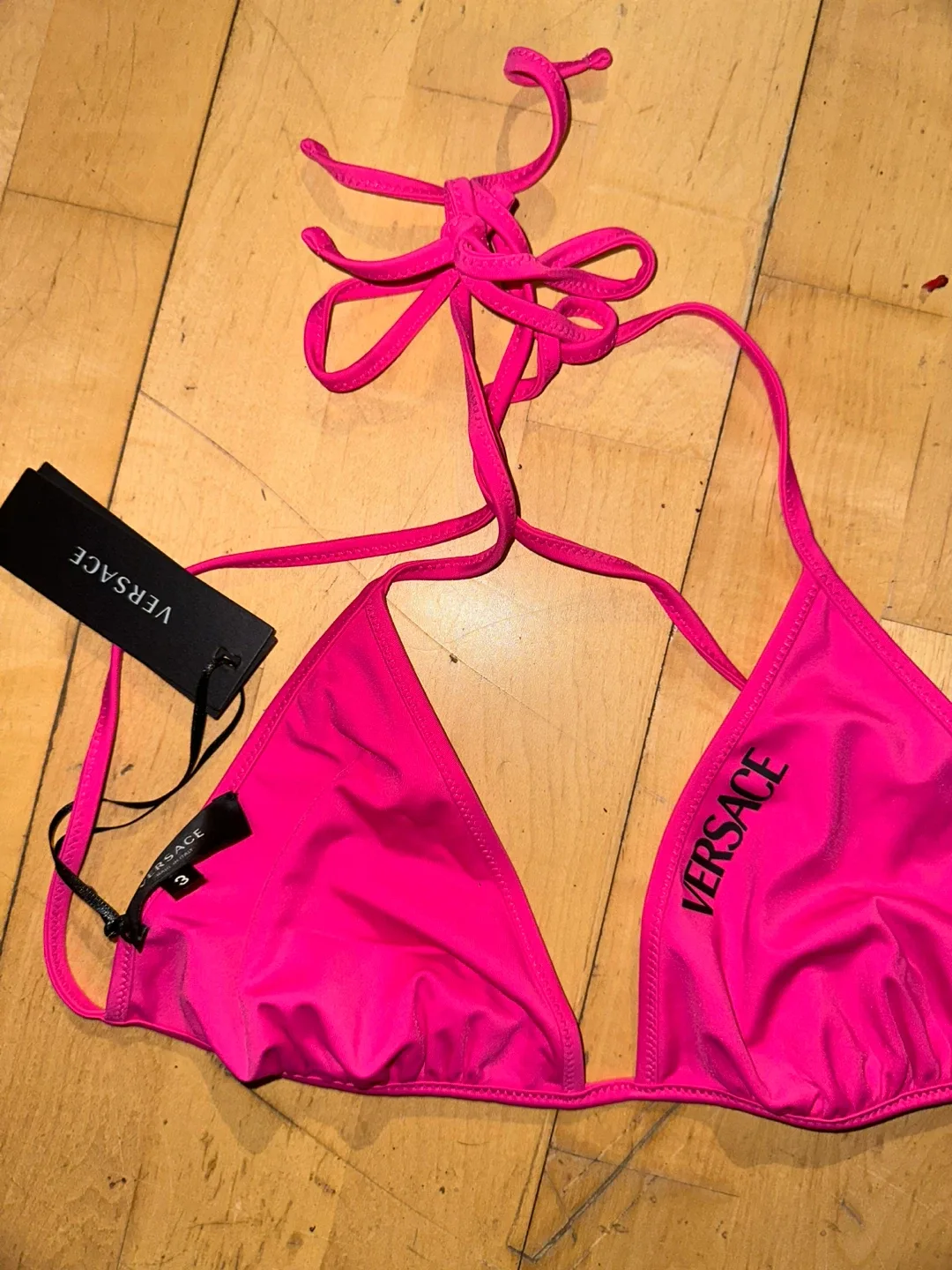Versace Pink Bikini Top, Size 3