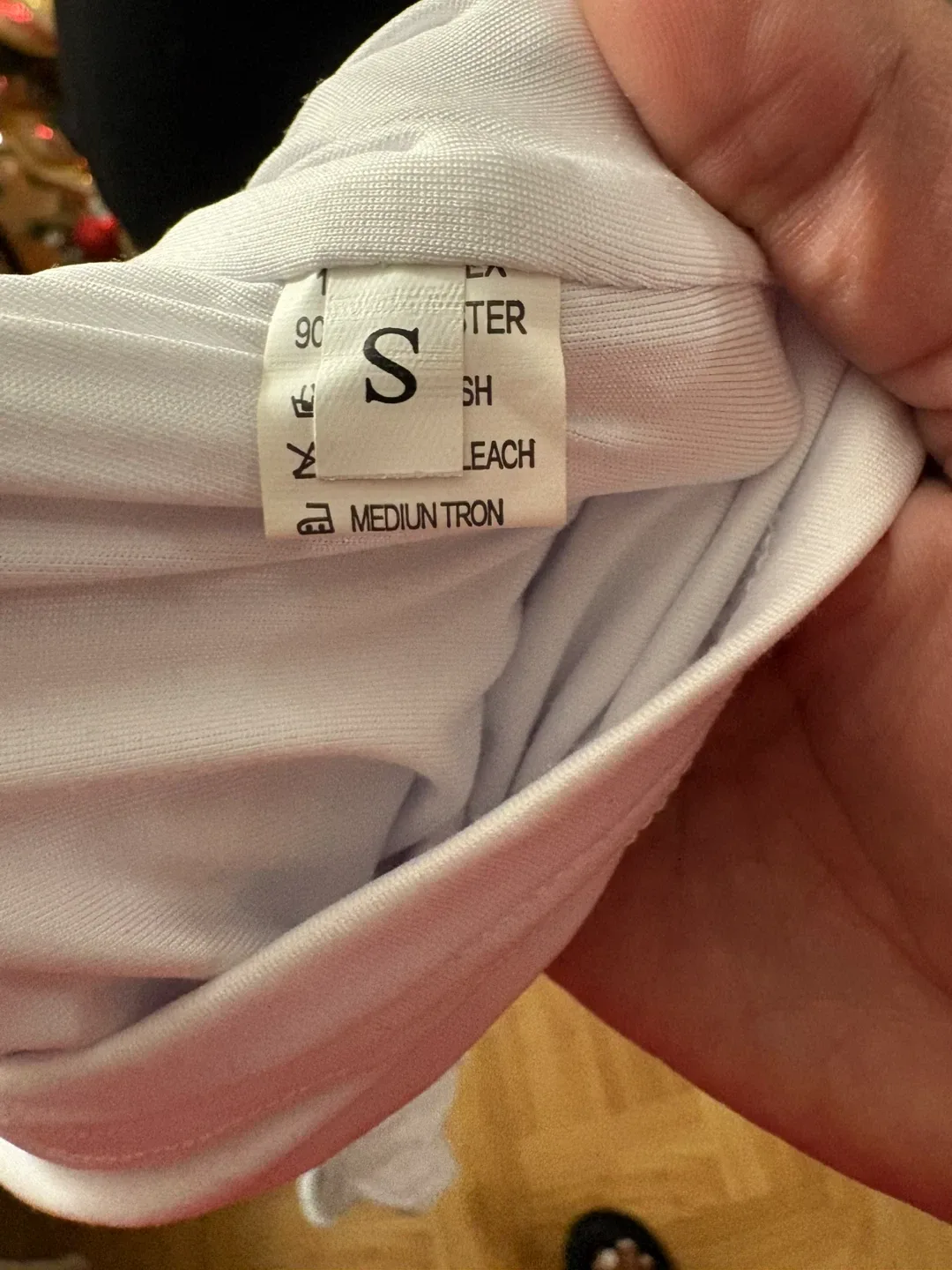 White Ruched Bodycon Dress Size S image indicator(5)