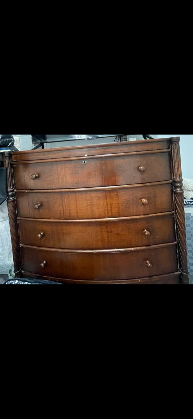 Antique Wooden 4-Drawer Dresser