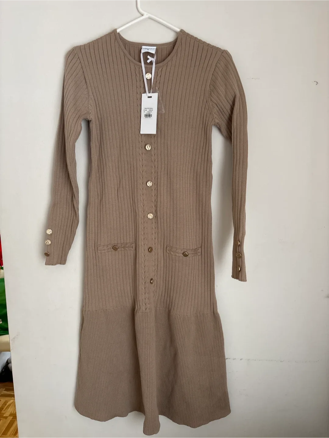 Pastel Blu Ribbed Knit Dress - Size 20