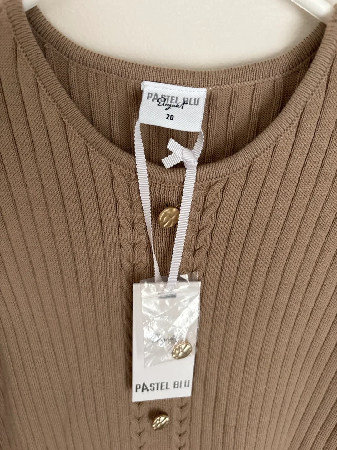 Pastel Blu Ribbed Knit Dress - Size 20 image indicator(2)