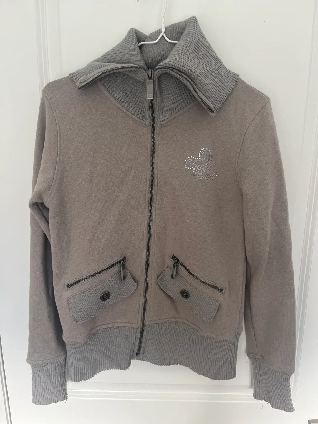 Fatal Girls Grey Zip-Up Jacket image indicator(2)