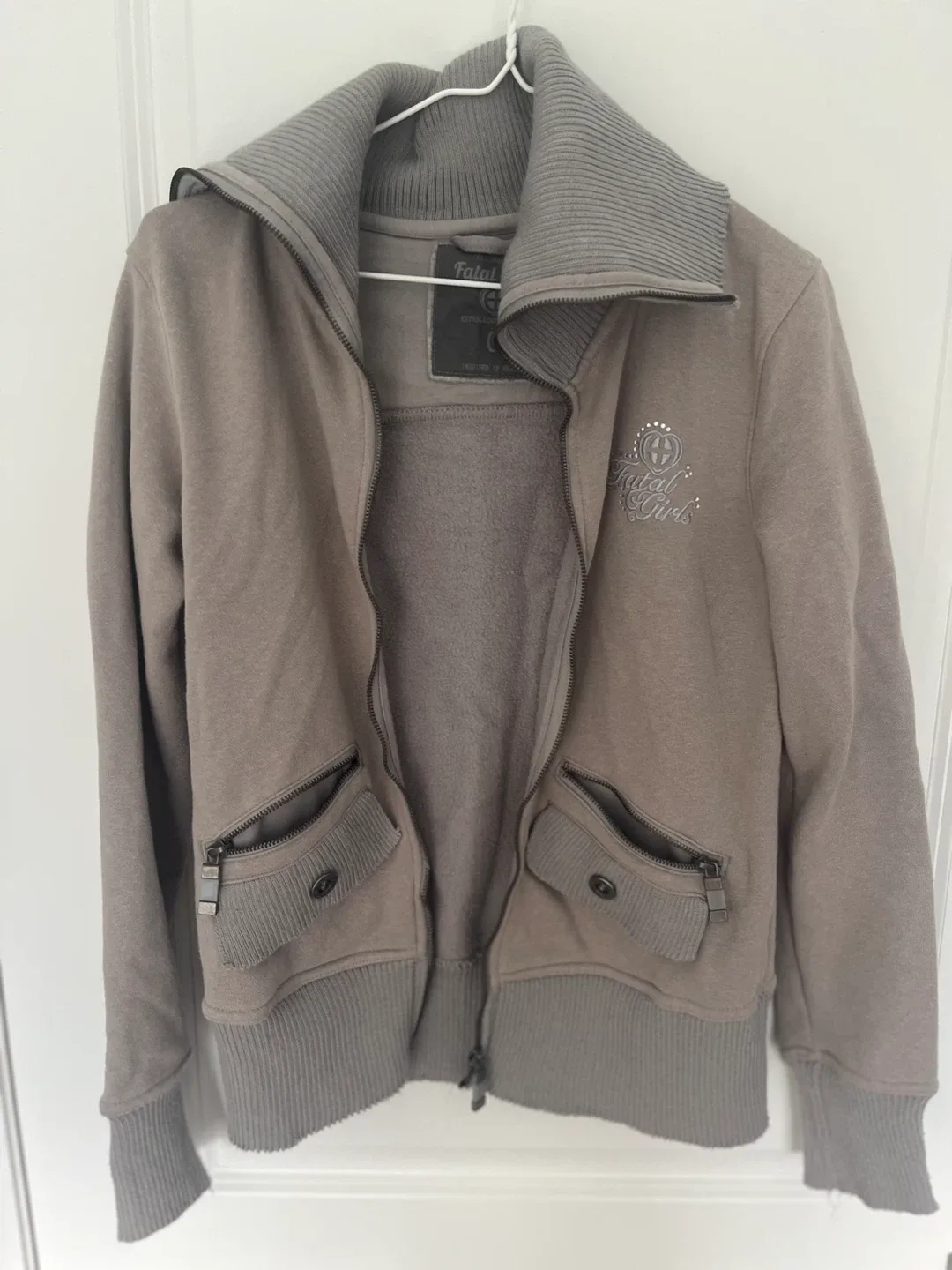 Fatal Girls Grey Zip-Up Jacket