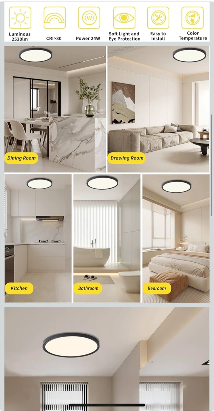 6pack 12 Inch Led Flush Mount Ceiling Light, - photo 2