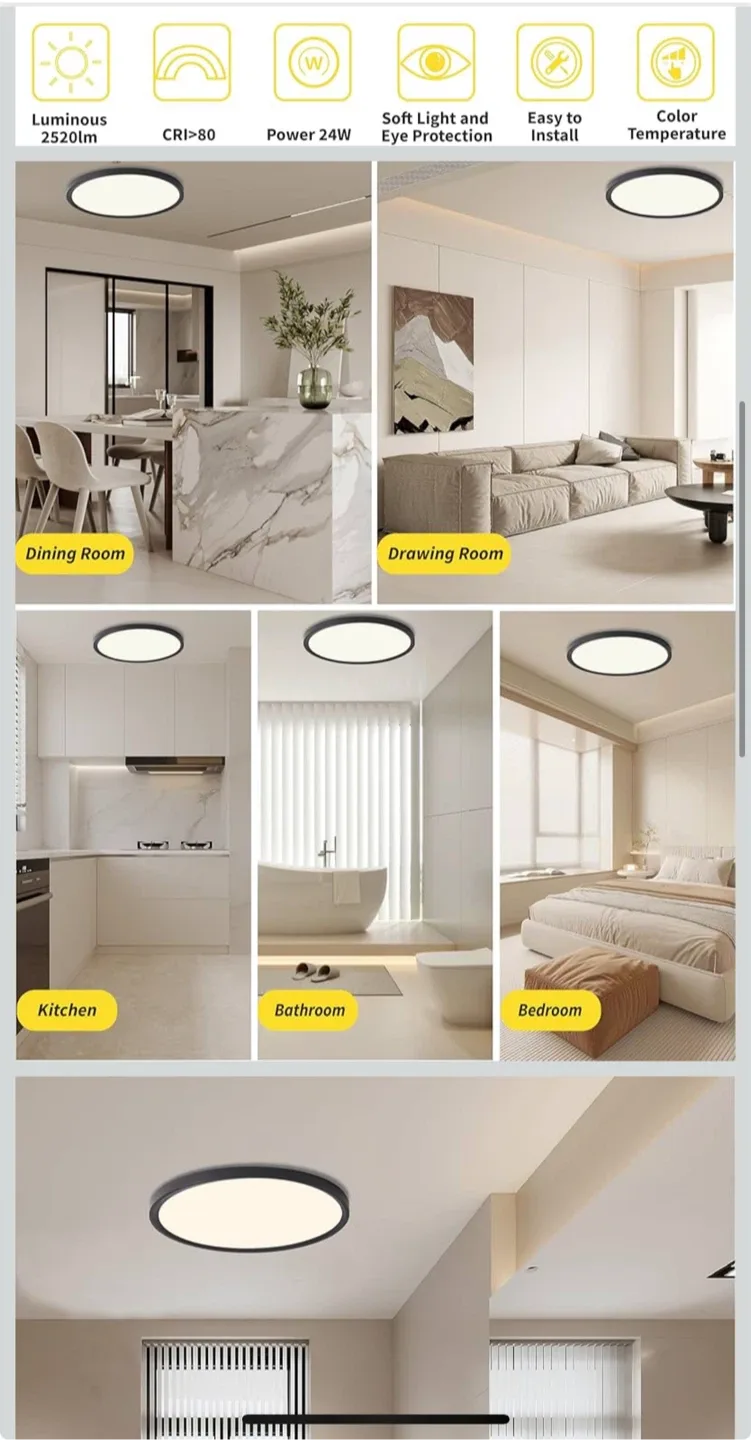 6pack 12 Inch Led Flush Mount Ceiling Light, image indicator(2)