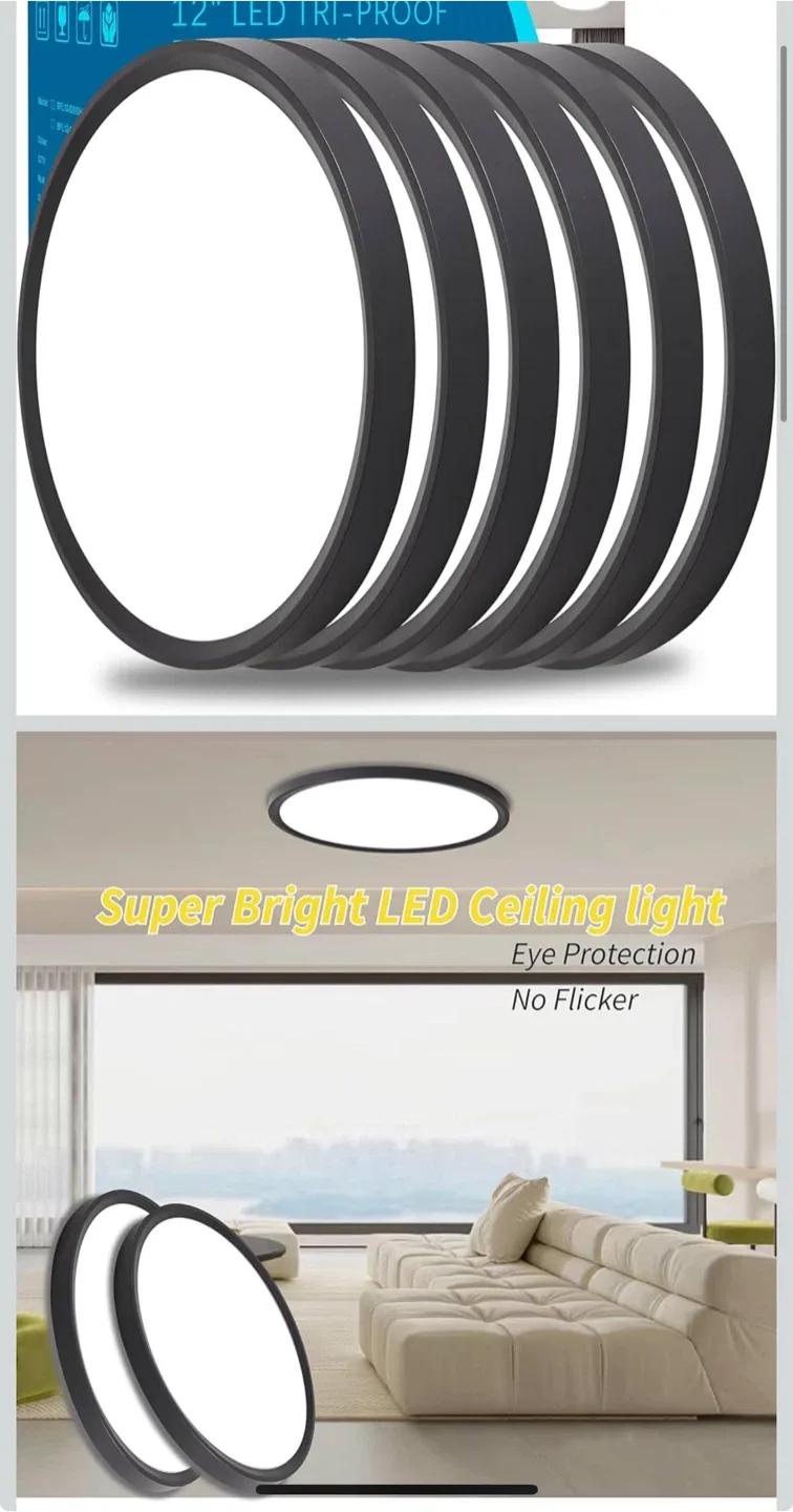 6pack 12 Inch Led Flush Mount Ceiling Light,