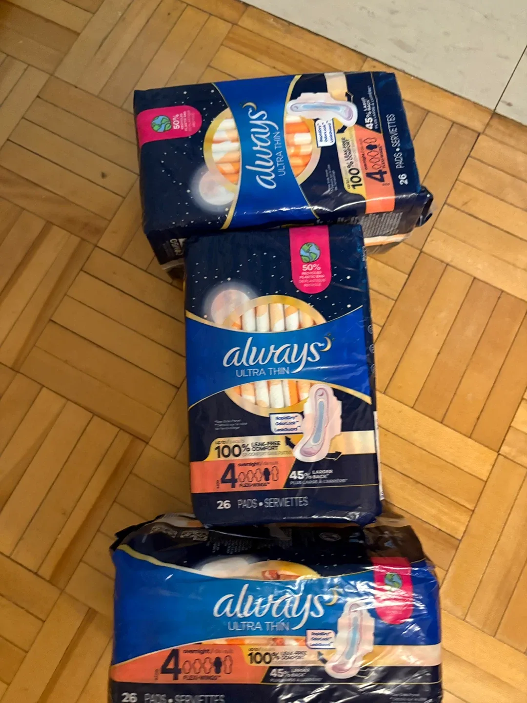 Always Ultra Thin Overnight Pads - 26 Count