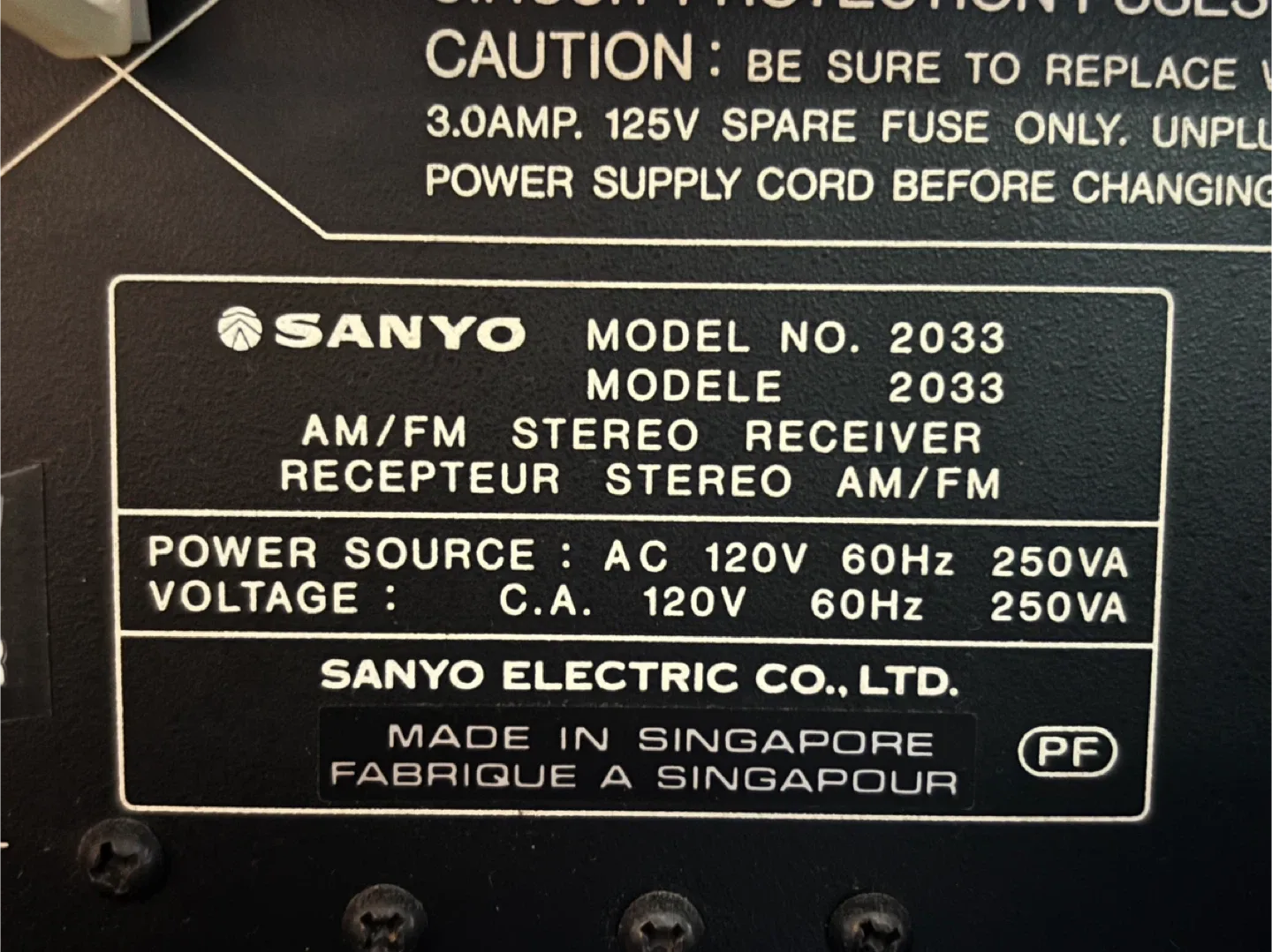 Vintage Sanyo 2033 AM/FM Stereo Receiver image indicator(7)
