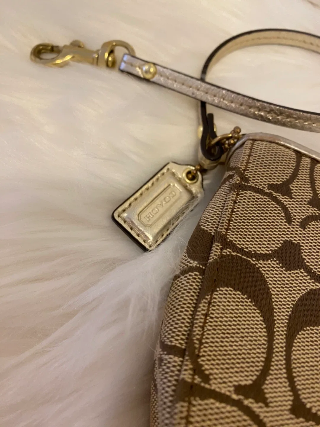 GUC- VINTAGE Coach Wristlet with Flower Detail image indicator(5)