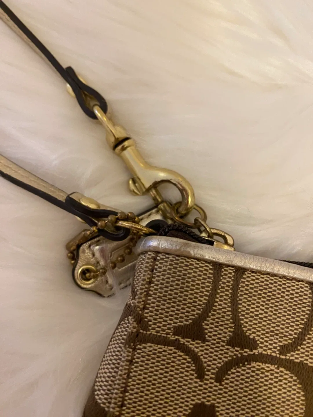 GUC- VINTAGE Coach Wristlet with Flower Detail image indicator(9)