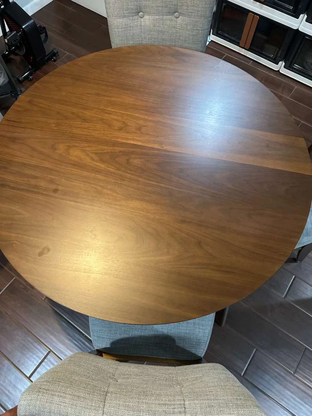 Round Dining Table with 4 Chairs - Wood & Gray image indicator(6)