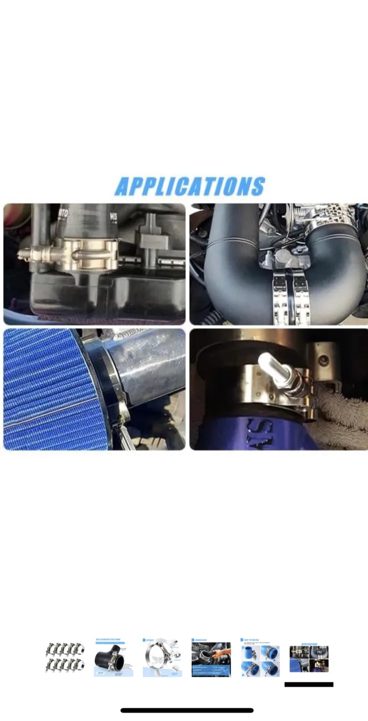 10-Pack T Bolt Hose Clamp 36-44mm (1.42"-1.73") image indicator(6)