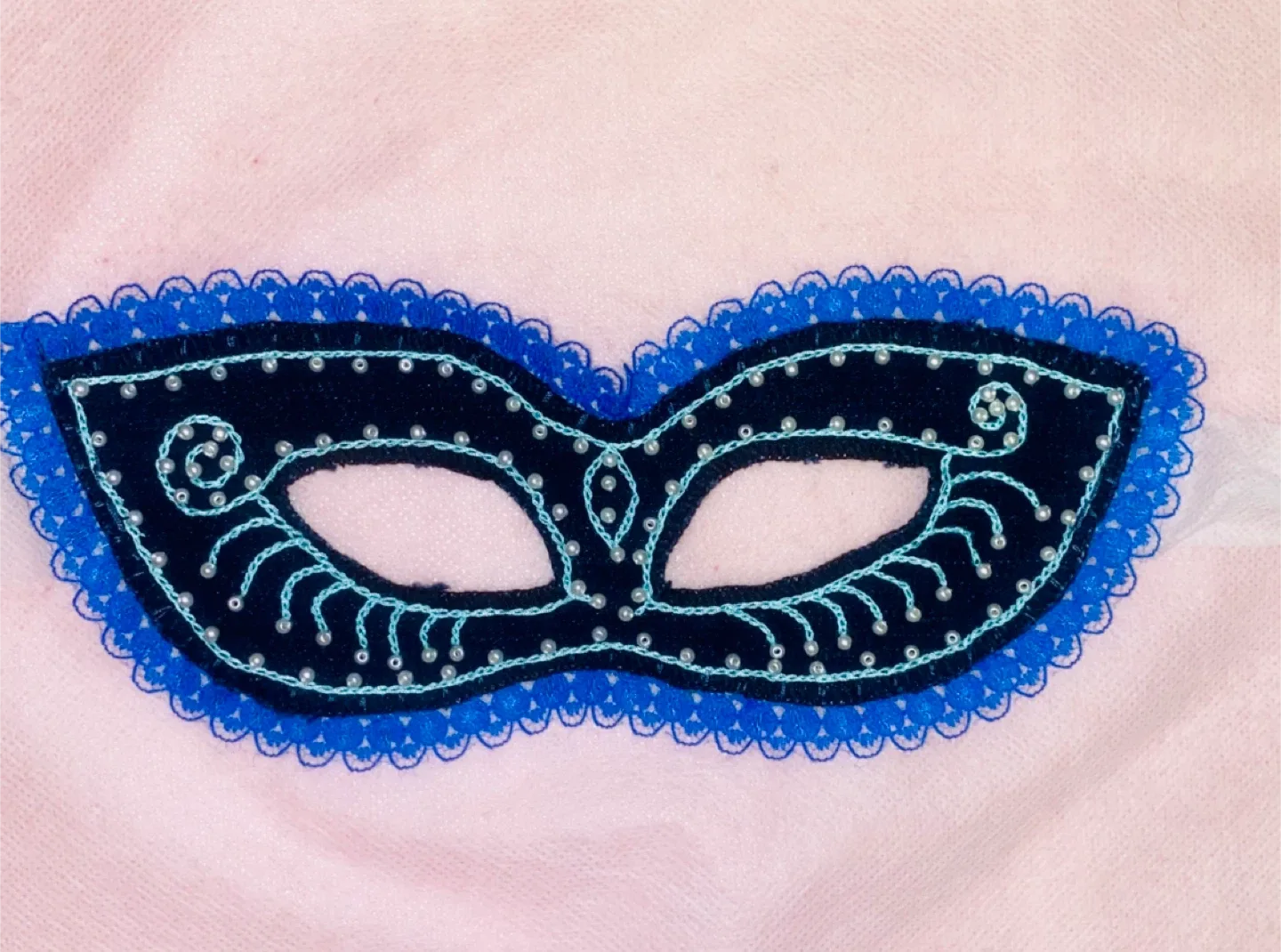 Blue & Black Masquerade Mask. Handmade by me