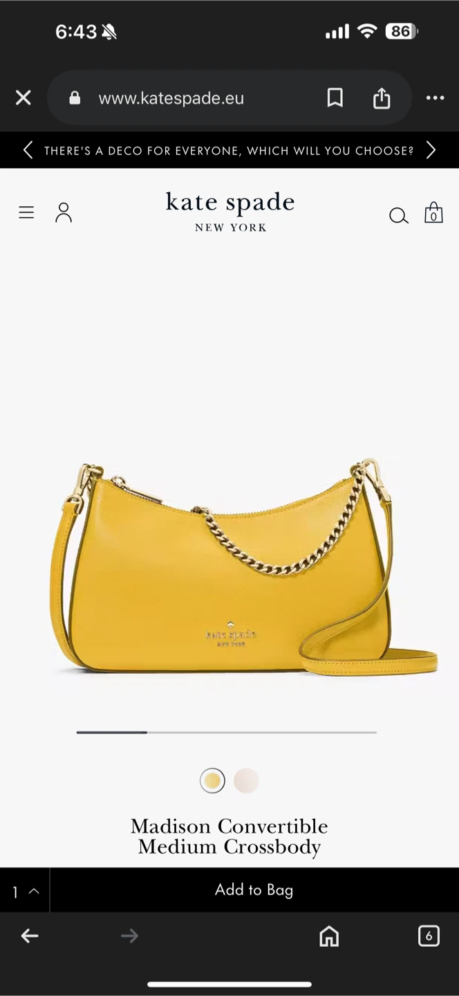 Kate Spade Madison Convertible Medium Crossbody - Yellow - photo 2