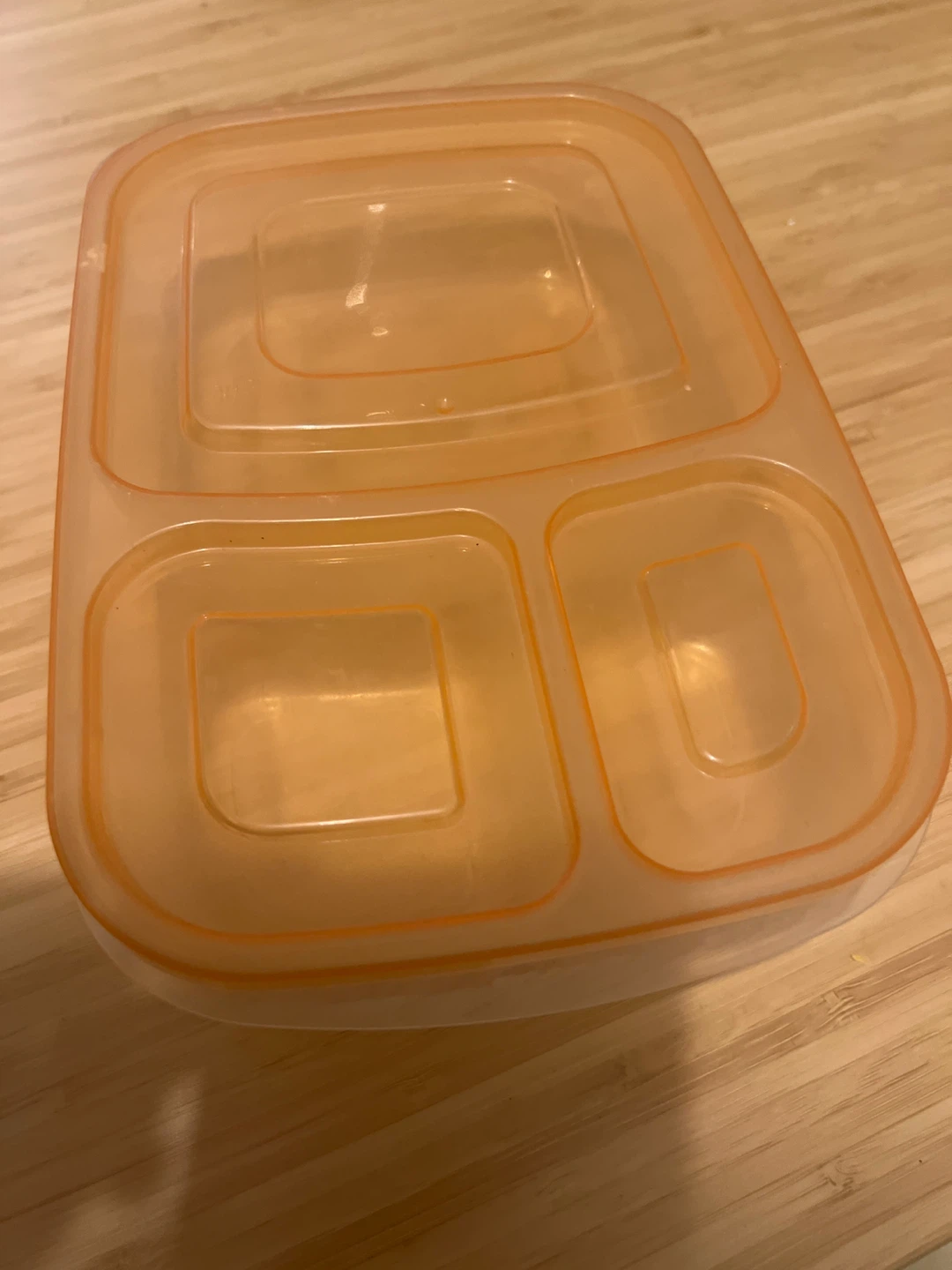 Orange Divided Plastic Food Container