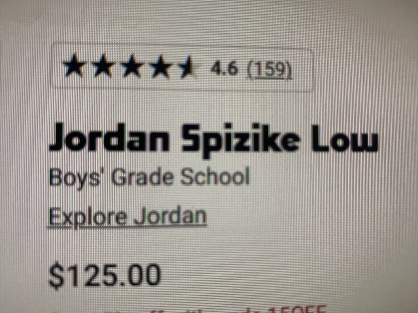 Jordan Spizike Low (GS) - Size 4Y