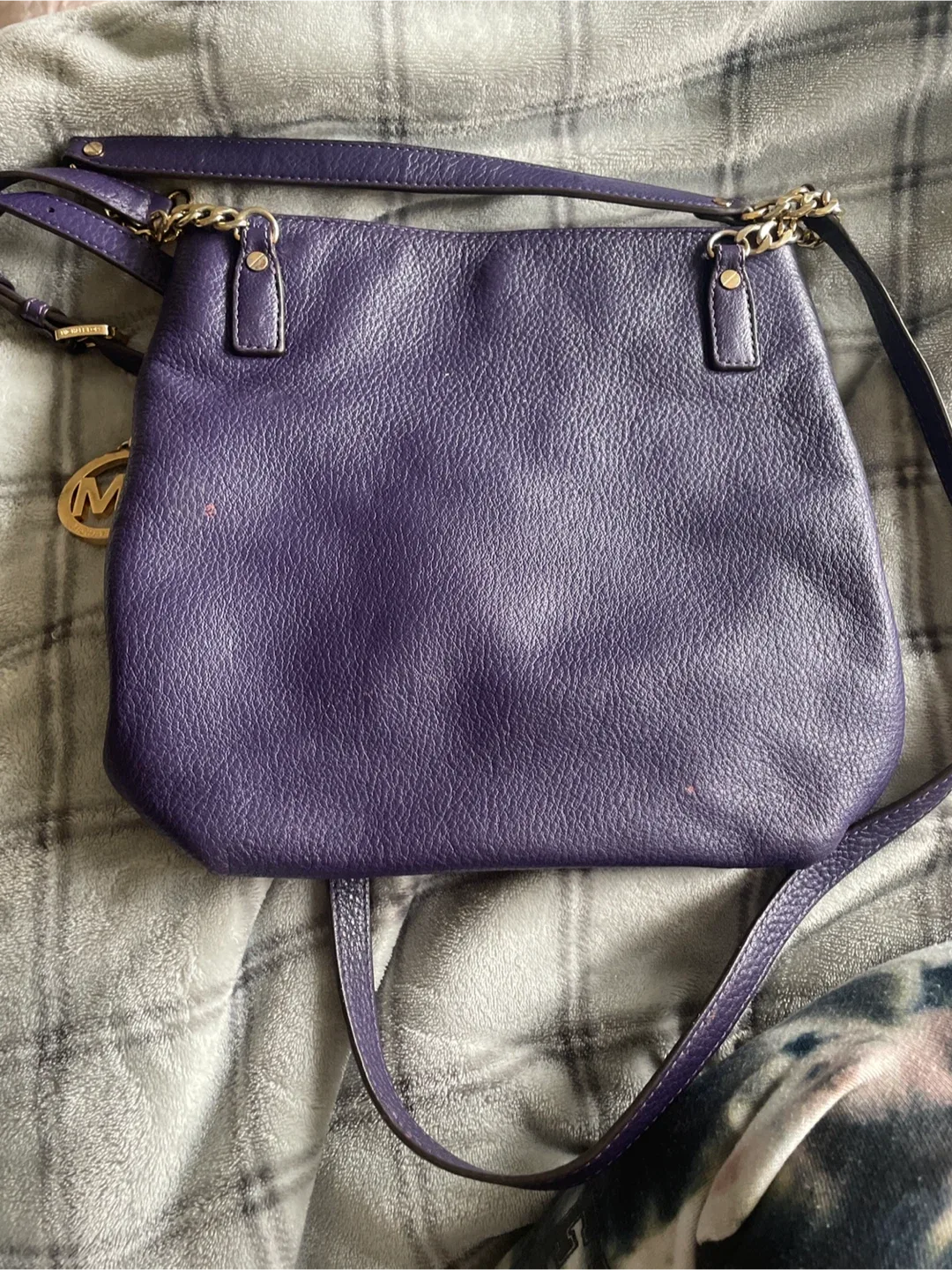 Michael Kors Purple Leather Shoulder Bag