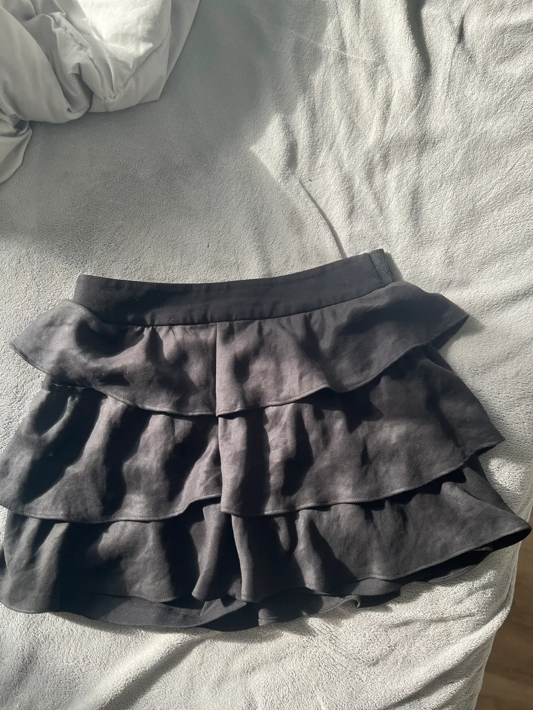 Black Ruffled Mini Skort