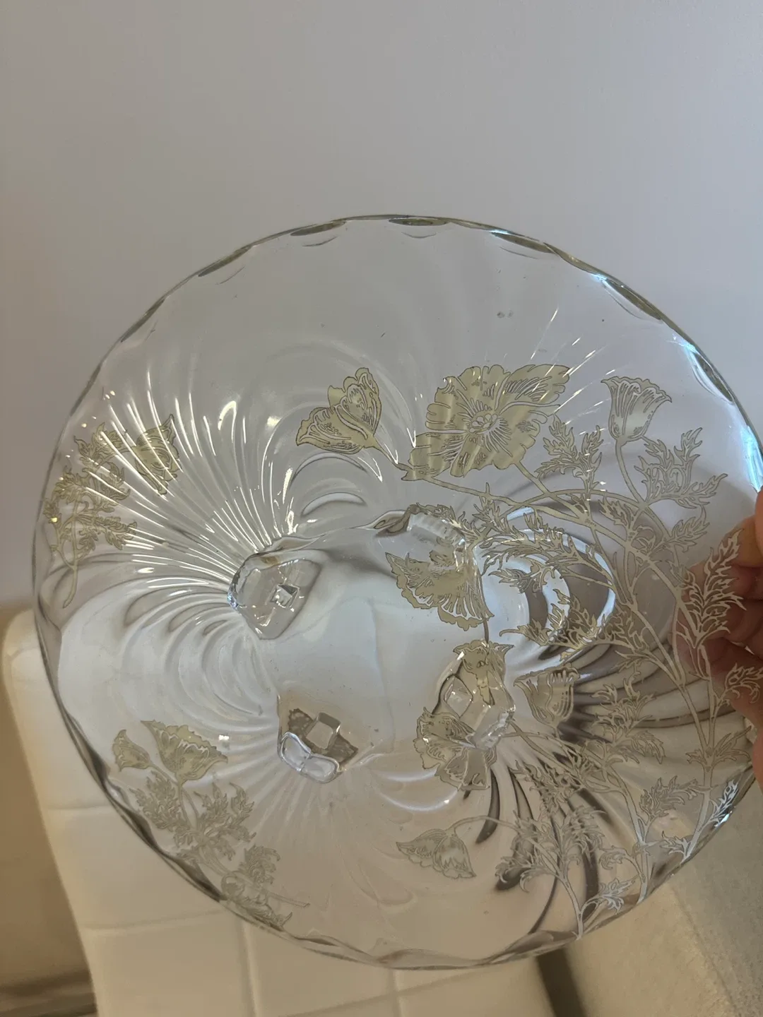 Floral Glass Cake Stand image indicator(3)