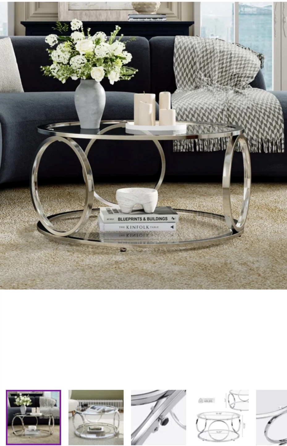 Round Glass Coffee Table - 31.5"