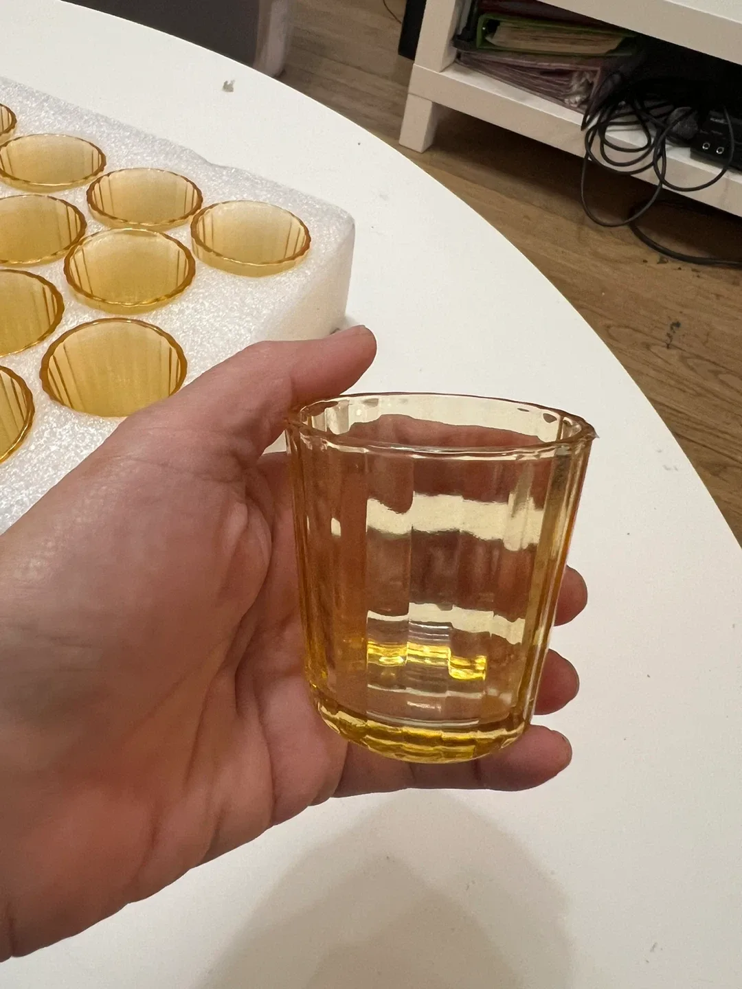 Amber Glass Votive Candle Holders image indicator(2)