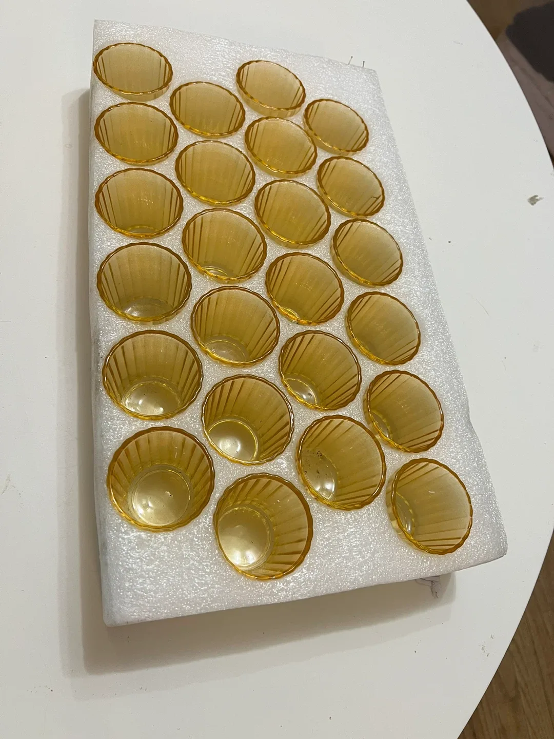 Amber Glass Votive Candle Holders