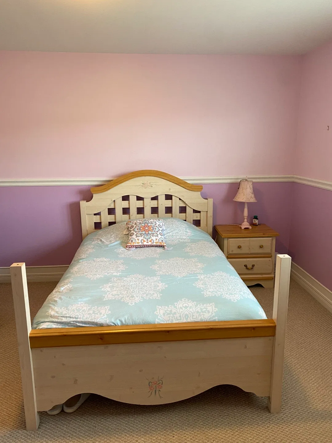 Wooden double Bed, night table & Dresser Set