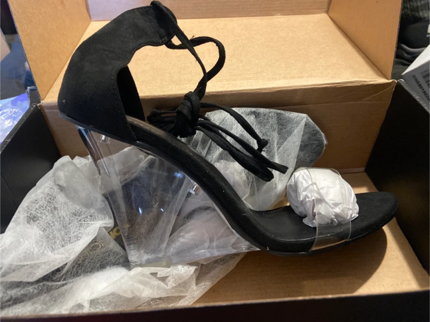 Black Wedge Heels, Size 11