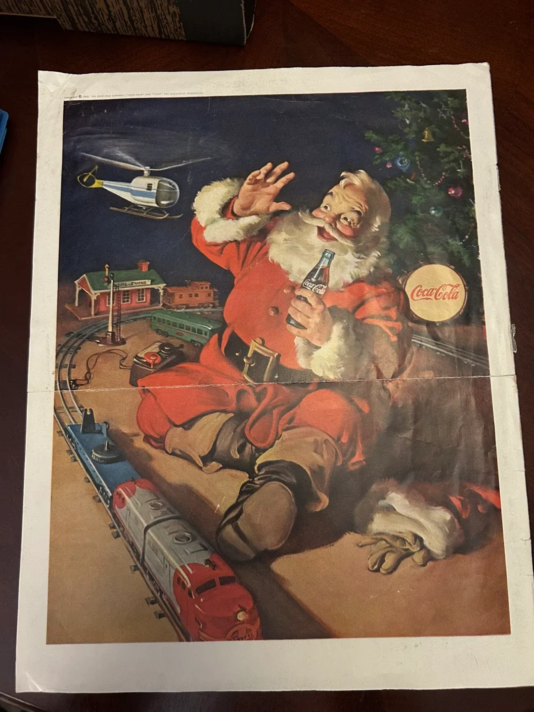 MCM 60s-70s Santa Claus Xmas Coke Coca Cola ad art toy train