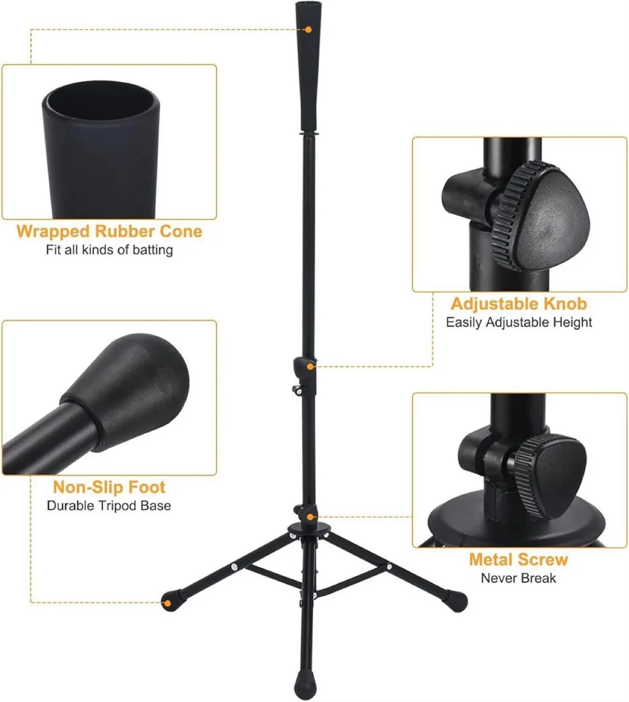 Adjustable Baseball Batting Tee Tripod Stand image indicator(3)
