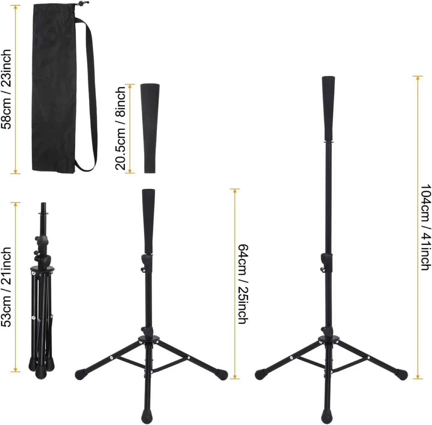 Adjustable Baseball Batting Tee Tripod Stand image indicator(2)