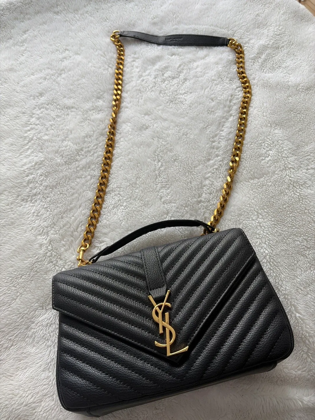 Saint Laurent YSL Black Leather Shoulder Bag