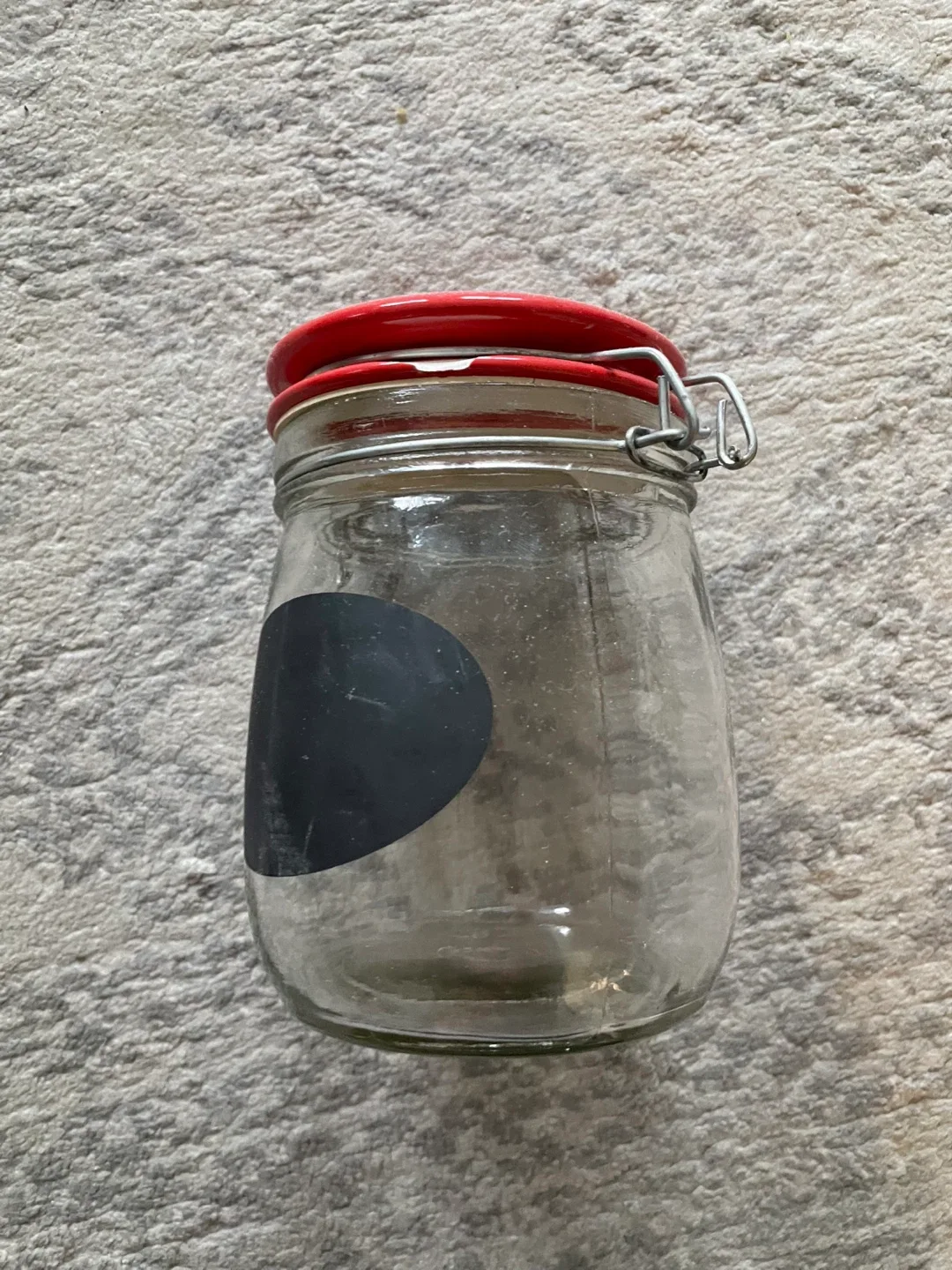Glass Jar with Red Lid