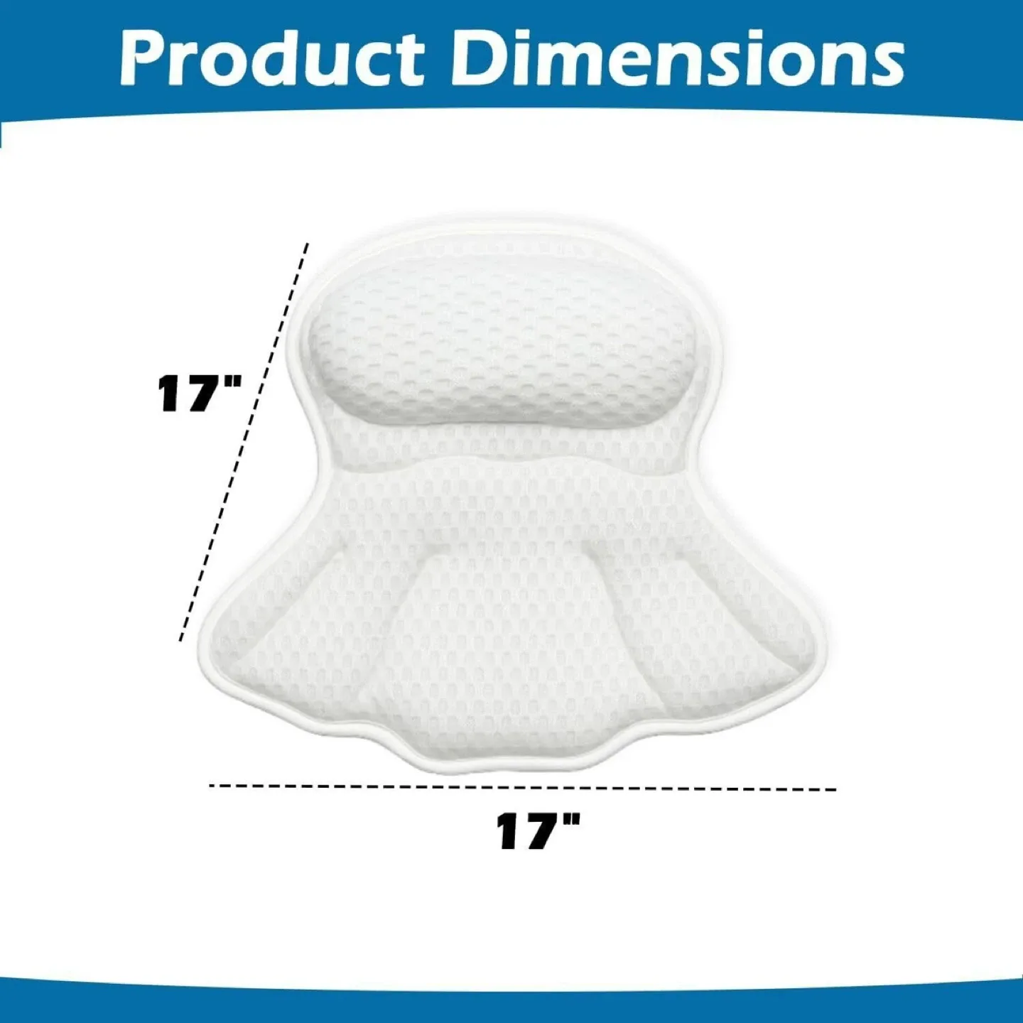 XYORA 4D Air-Mesh Bath Pillow - White, 17" image indicator(4)